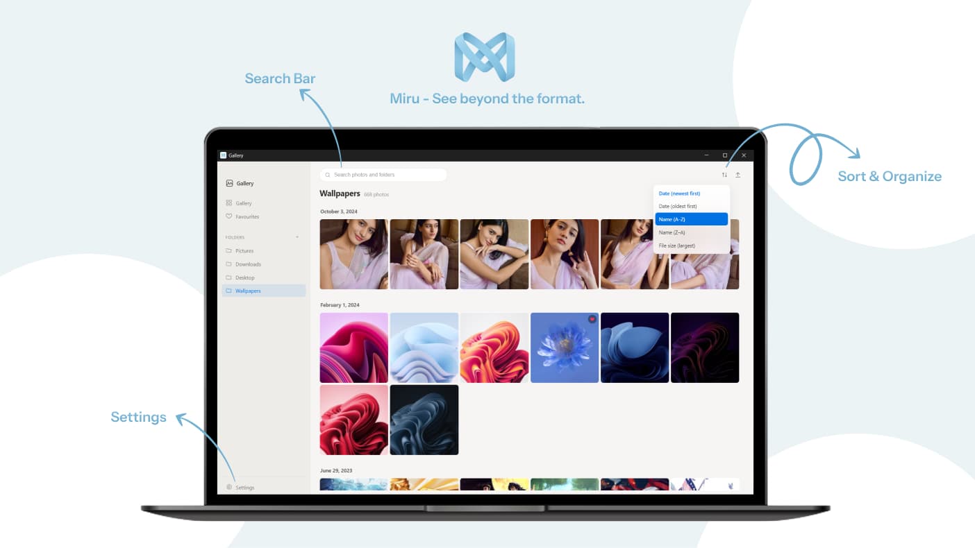 Miru desktop gallery and photo management application built by Bipanshu Kumar
